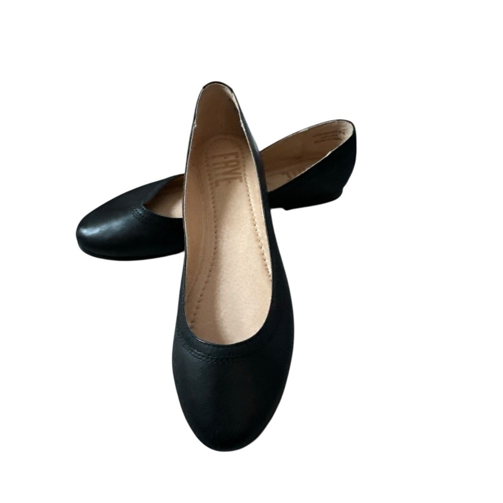 Frye Carson Ballet Flats Shoes Black Size 9.5M Leather New Casual Office Read